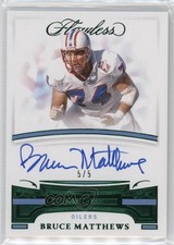 2021 Panini Flawless Signatures Emerald 5/5 Bruce Matthews Auto HOF 10qe