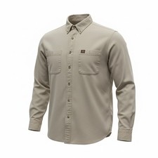 Button Down Shirt Wrangler RIGGS XL Mens Tan Excellent Cotton Twill Workwear