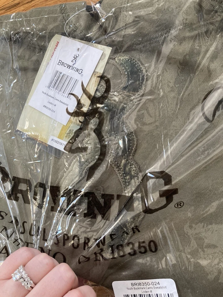 BROWNING BUCKMARK HOODIE SWEATSHIRT YOUTH MEDIUM BRI8350-024 LODEN BRAND NEW - Image 4 of 4