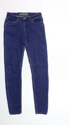 Amisu Damenjeans blau Baumwolle Größe 27 Zoll L31 in normalem Knopf