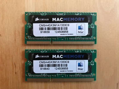Apple Mac Memory Kit 8GB Speicher Corsair CMSA8GX3M2A1333C9 SO-DIMM DDR3 2 x 4GB
