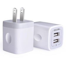USB Wall Charger Charger Adapter 2-Pack 2.1A Dual Port Quick Charger Plug Cub...