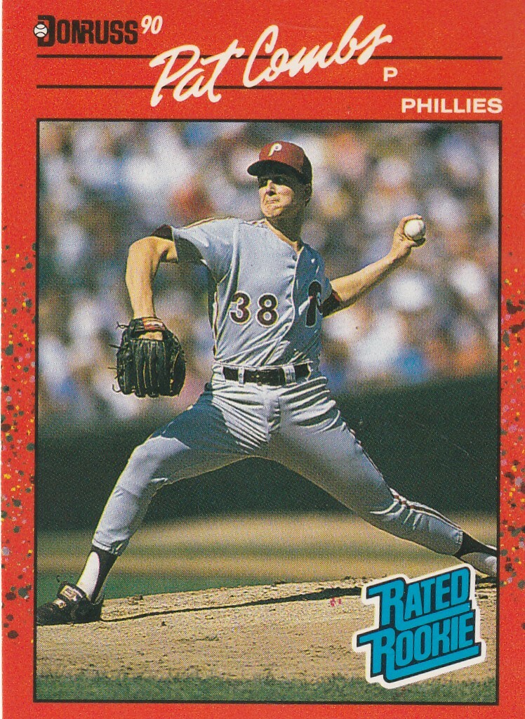 FREE SHIPPING-MINT-1990 Donruss Pat Combs #44 PHILLIES RATED ROOKIE