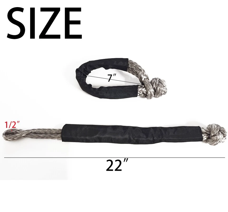 (4 Pcs) Soft Shackle For Off-Road Recovery 40,000 Lbs Breaking Strength Shackles - Image 2 of 4