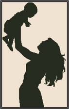 Mather and Child Silhouette Counted Cross Stitch Chart  No. 35-2 