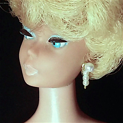 Dreamz WHITE DROP PEARL EARRINGS Gold-Plated Posts Doll Jewelry made for Barbie