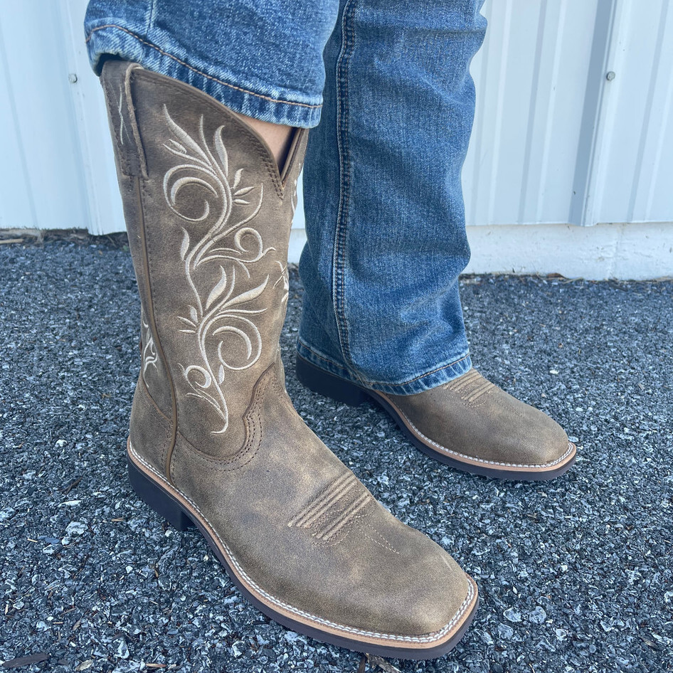Twisted X Women's Bomber Ivory Embroidery Top Hand Boot WTH0012