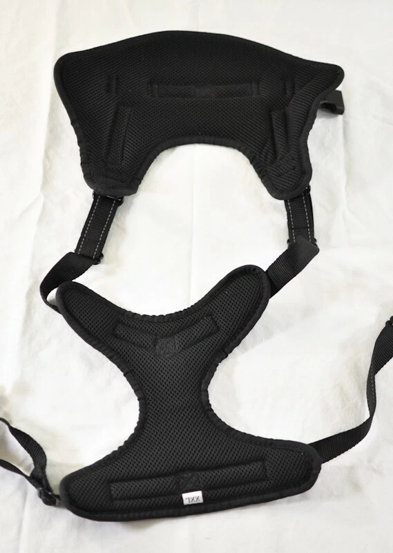 dog harness padded size XX large adjustable back handle & hook blue & black
