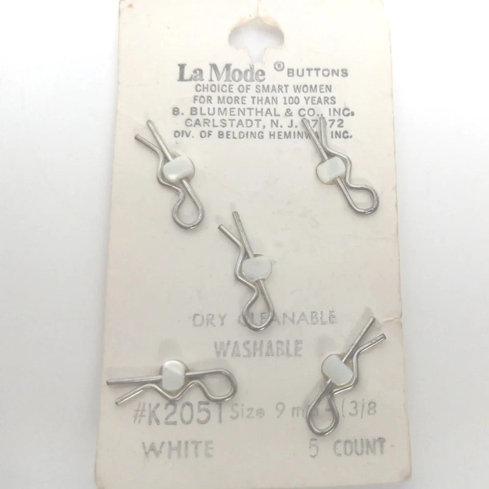 La Mode Genuine Shell Pearl Buttons Vintage 5 Count - Image 2 of 2