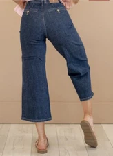 Judy Blue NWT Plus Size 16 Neon Lights Tummy Control Top Tailored Crop Wide Leg