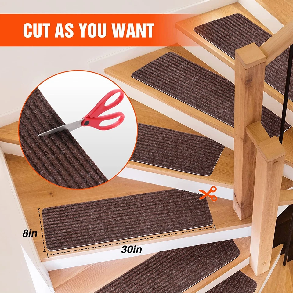 ValueMax防滑楼梯踏板20件8x30英寸地毯楼梯安全室内地毯 — 第 2/4 张图片