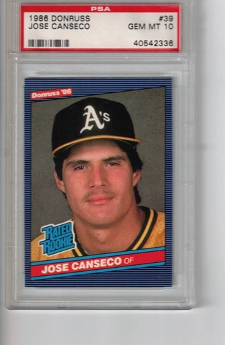 1986 Donruss # 39 Jose Canseco RC PSA 10