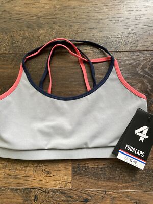 NEW Vitality Sports Bra Small Silver Crisscross Back 4 Laps Four Laps NWT B4