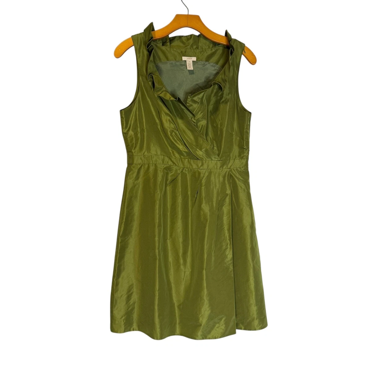 green emerald velvet dress J. Crew Green Silk Cocktail Dress Size 6