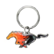 Ford Mustang Flaming Pony Metal Key Chain Charm