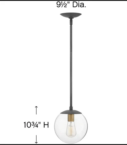 Hinkley Lighting 3747DZ Warby Pendant Aged Zinc - Picture 3 of 7