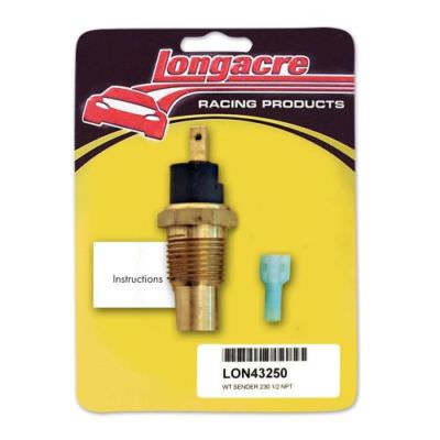 Longacre 52-43250 Water Temperature Sender Only; 230 Deg.F - 1/2'' NPT Fitting