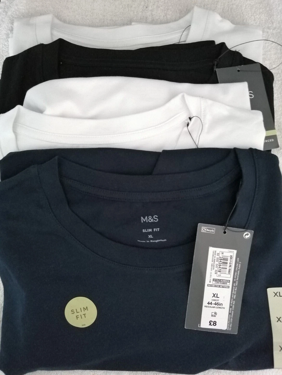 4 x Men's M&S Crew Neck T-Shirts Regular Fit and Slim Fit - BNWT
Opens in a new window or tab