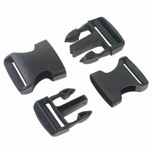 FIBBIA Gancio a scatto NERO zaino marsupio borsa casco passante clip trekking * - Foto 2 di 5