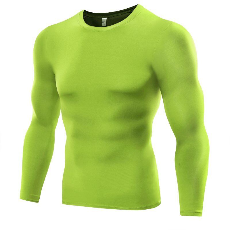 Men Long Sleeve Compression Shirt Base Layer Tight Tops Fitness ...