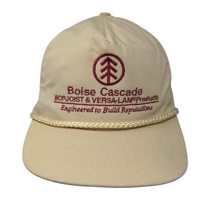 Boise Cascade Engineered To Build Reputations Slideback Hat Tan OSFA Rope