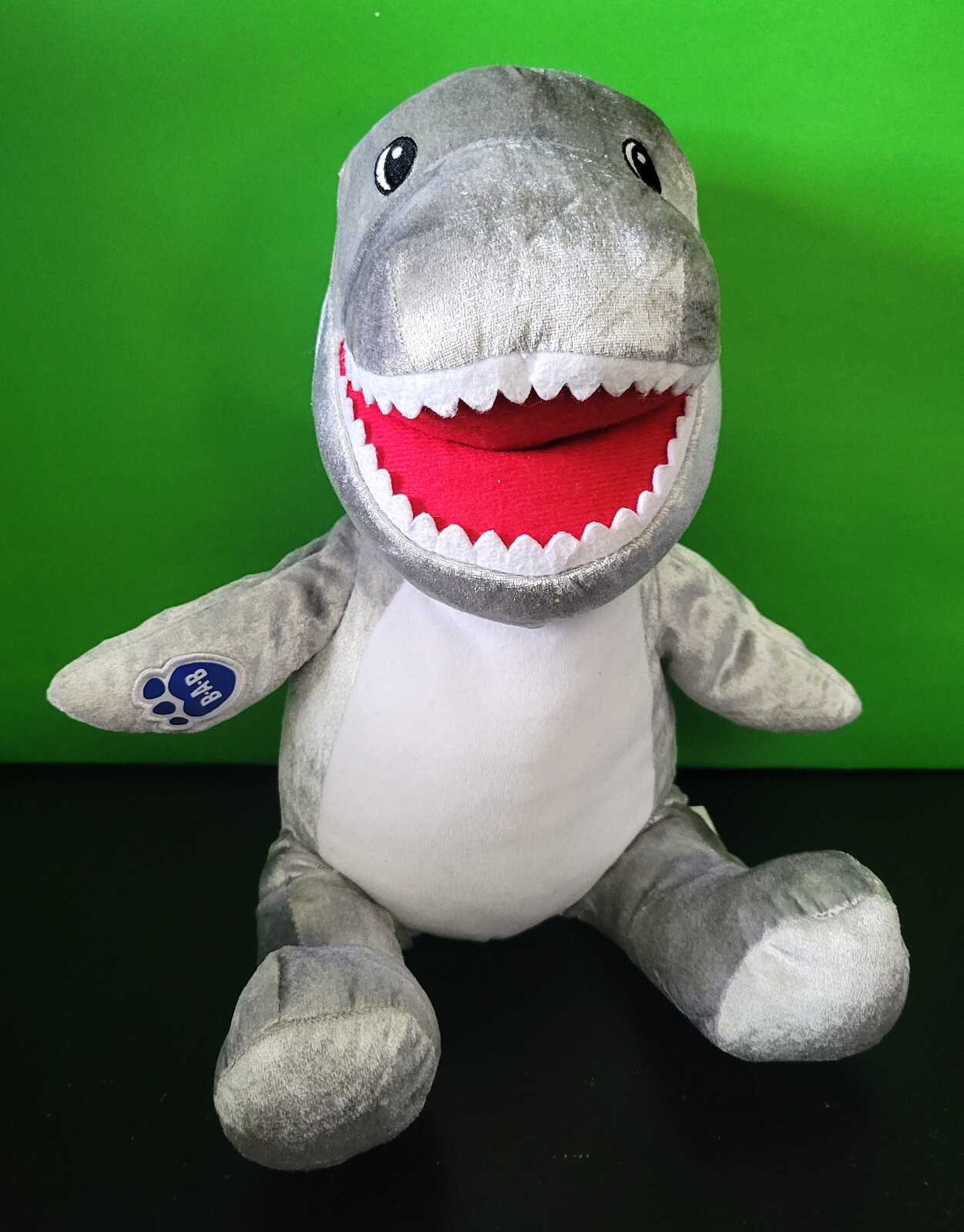 Build A Bear 16-inch Gray and White Toothy Shark Plush Stuffed Animal