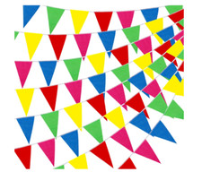 300pcs Colorful Pennant Banner Flags, 375ft Multicolor Banners Carnival