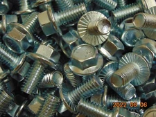 LOT OF (10) 3/8"-16 x 3/4" Zinc Grade 5 Hex Washer Head Serrated Flange Bolt