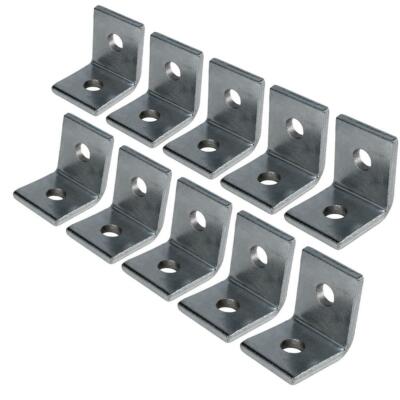 Highcraft 3/8''in-1/2''in Shelf Support Iron Angle Brackets for Bolt or Rod (10PK)