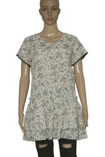 LoveShackFancy Printed Tiered Embroidered Dot Short Sleeve Tunic Dress New M