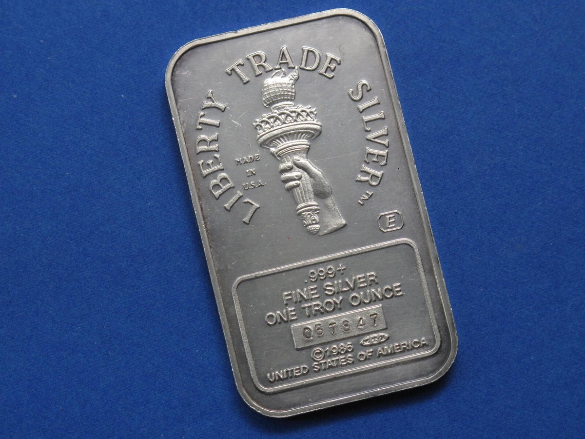 1986 Engelhard MTB Liberty Trade Silver Bar 1oz .999+ Rare | eBay