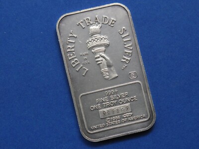 liberty traed silver 1トロイオンス シルバーバー 1986 Engelhard MTB Liberty Trade Silver Bar 1oz .999+ Rare | eBay
