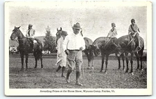 c1910 FAIRLEE VERMONT WYNONA CAMP AWARDING PRIZES HORSE SHOW POSTCARD  P3607