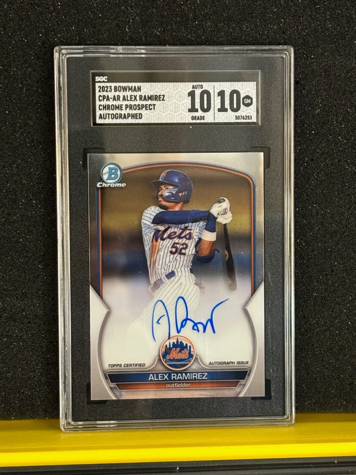 2023 Bowman #CPA-AR Alex Ramirez Chrome Prospect Auto **SGC 10/10** NY Mets