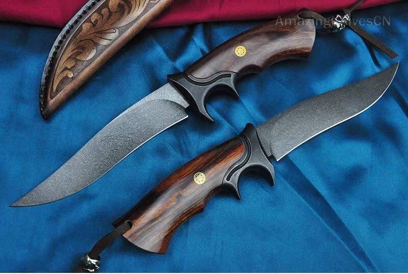 Handmade Wootz Steel Fixed Blade Outdoor Collectible Knife
