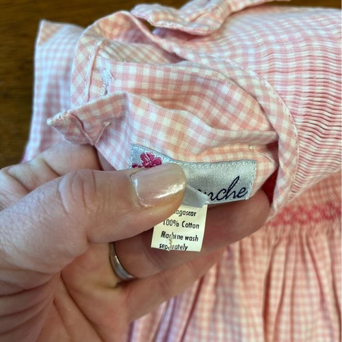 Pervenche pink plaid smocked tank dress 100% cotton size 6 - Picture 3 of 6