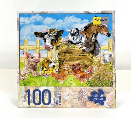 Lot 4 100 Piece Jigsaw Puzzle Kids Horse Cow Puppy Kitten Spring Summer Camp Toy - Picture 8 of 9