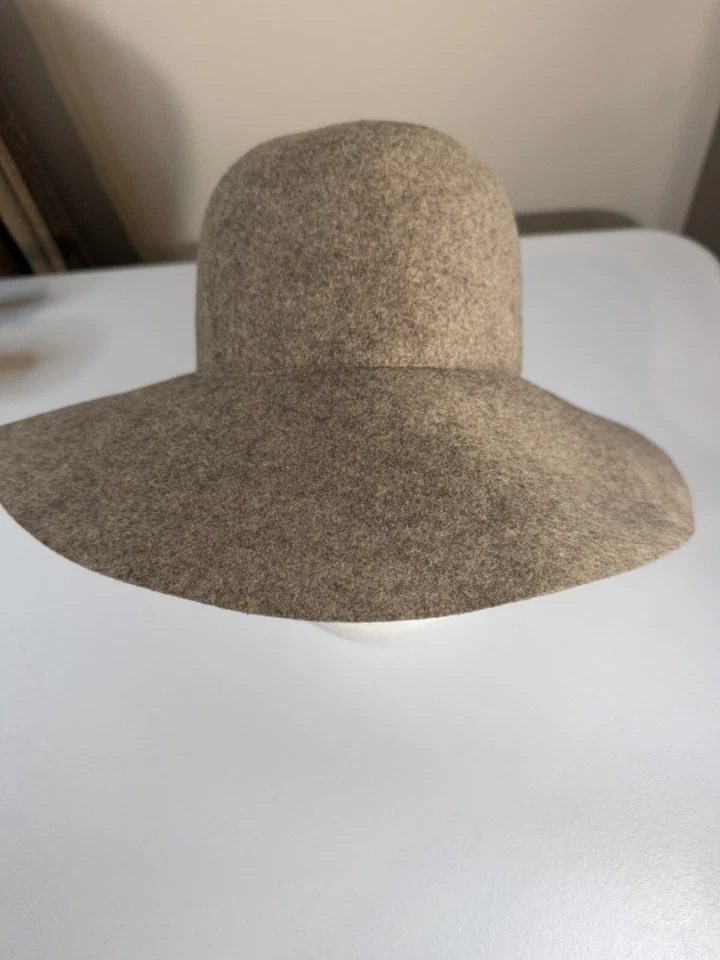 Sombrero de ala ancha BETMAR para mujer 100 % fieltro lana tostado claro/marrón OSFM Foto 2 de 4