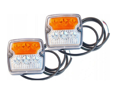 2x LED Blink-Positionsleuchte E9 12V 24V Trailer LKW PKW Anhänger Traktor Bagger