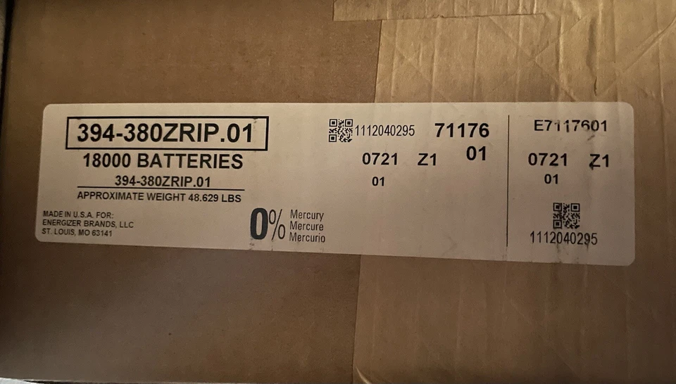 ENERGIZER 394 1.55V SILVER OXIDE BATTERIES BRAND NEW FRESH 100 COUNT TRAY - Image 3 of 3