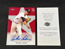 2020 LEAF PERFECT GAME SHOWCASE ANTHONY SILVAS BA-AS5 BLANK BACK RED AUTO 1/1