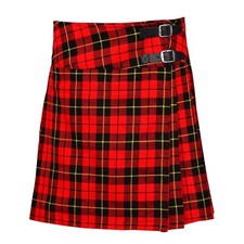 Ladies Knee Length Kilt Skirt 20" Length Tartan Pleated Kilts - Wallace