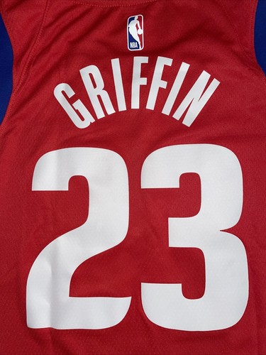 Nike Detroit Pistons Motor City Blake Griffin Red Swingman Basketball Jersey L - Picture 4 of 7