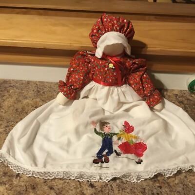 Hand Made Vintage Doll Red Floral