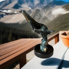 Spi Gallery Humpback Whale Figurine Solid Brass Mama and Baby 6 Inches