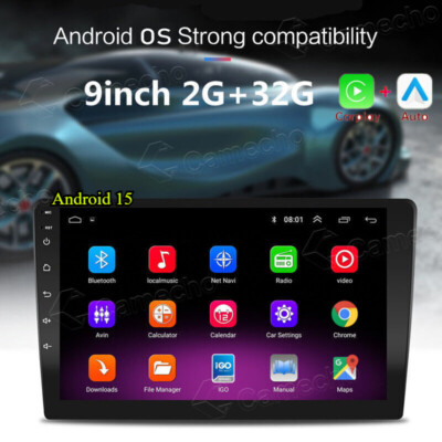 Andproid 15 2+32GB Car Stereo Radio 9'' Touch Screen Multimedia MP5 GPS Navi 