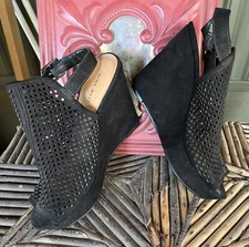 Nine West Black Perferated Wedges