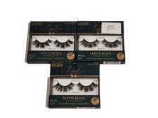 3 PK KISS Lash Couture Matte Black Faux Mink Lashes Matte Black New and Sealed