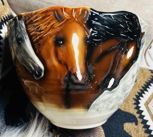 Vtg. Rare Horse Bowl Equestrian 1999 Happy Appy Valley Studio 9” VIDEO Excellent