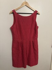 Banana Republic Women’s Pink Sleeveless Lace Dress Lined Pleats Size 12